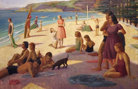 A1230. Kilgour, Nancy, Untitled (Figures on Manly Beach), c1930,.jpg