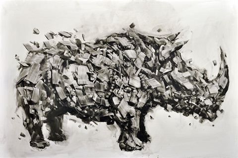 Gardiner Peter - Rhino - painting on board - 7 Nov 14.tif