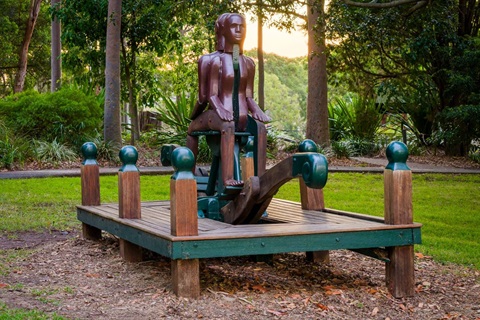 Wooden person sculpture 